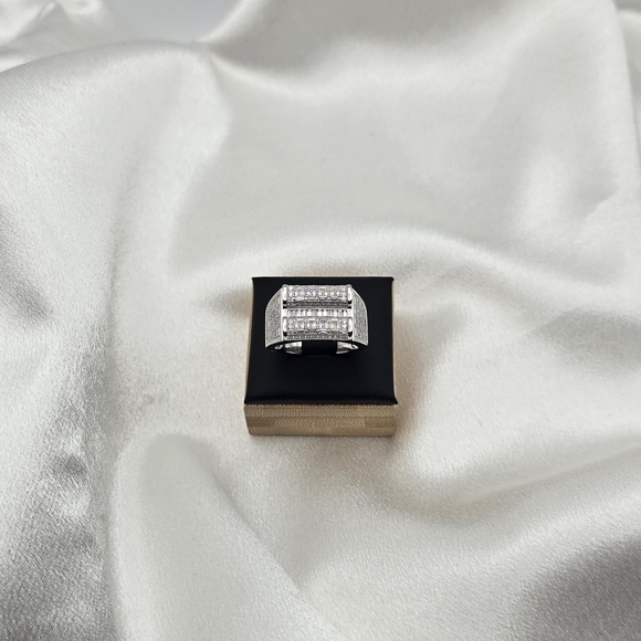 Sterling Silver 925 Elegance Edition Moissanite Ice Ring